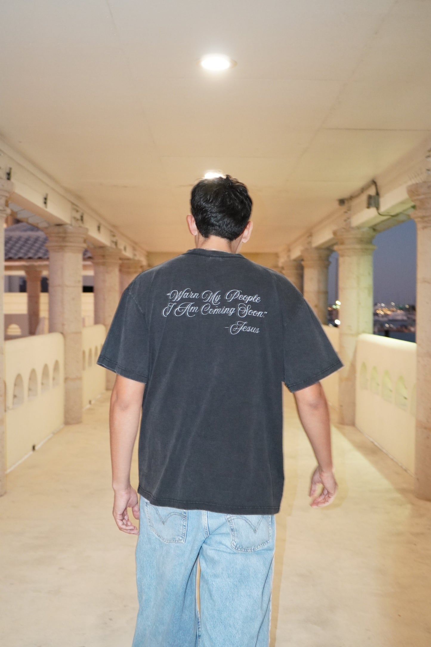 Jesus is Coming tee (faded black)